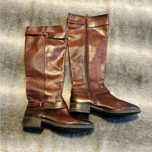 Antonio Melani Tall Brown Leather Riding Boots